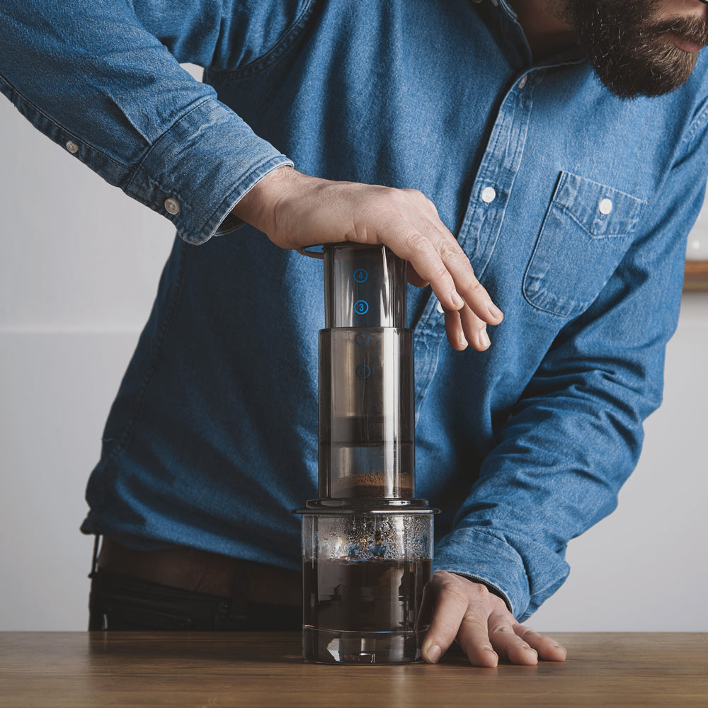 AeroPress Coffee brewing device available at Romulus and Remus Coffee